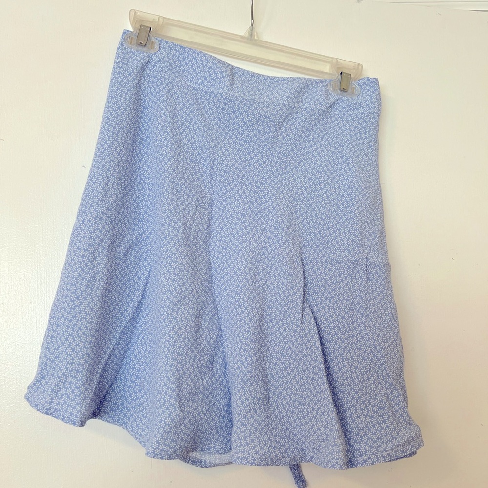 Brandy Melville light blue floral wrap skirt